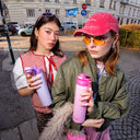 Botella de agua Bounce rosa, 650 ml